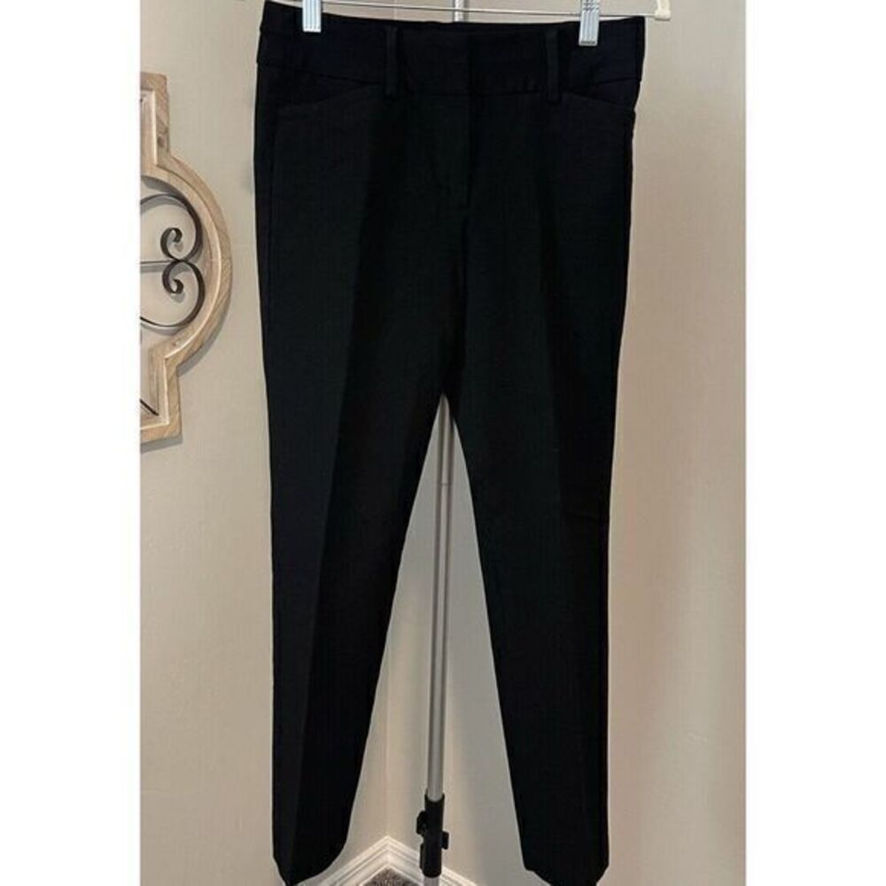 Talbots Newport‎ Tapered Leg Stretch Pants Sz 2 Black Flat Front Career